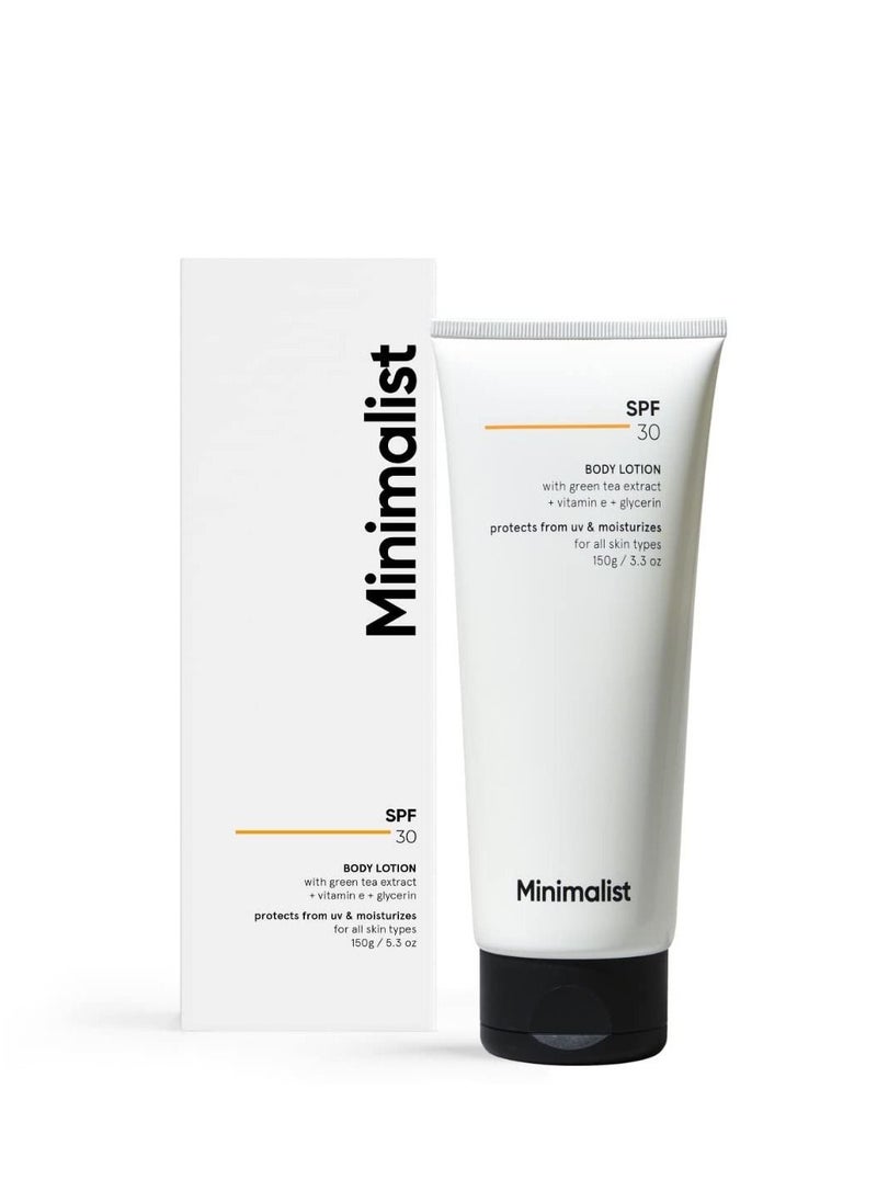 MINIMALIST SPF 30 Body Lotion UVA UVB Protection  Nourishing  Photostable Acne Safe Broad Spectrum 150gm  - Image 1