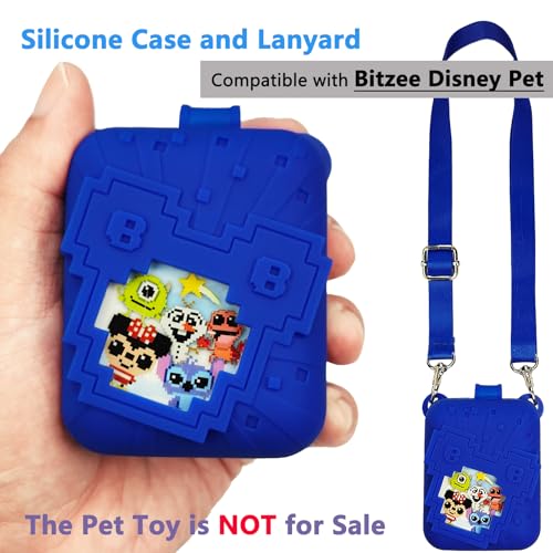 JCHPINE Silicone Cover Case for Bitzee Disney Interactive Toy Digital Pet and Case, Protective Skin Sleeve for Bitzee Disney Virtual Electronic Pets (Blue) - Image 2