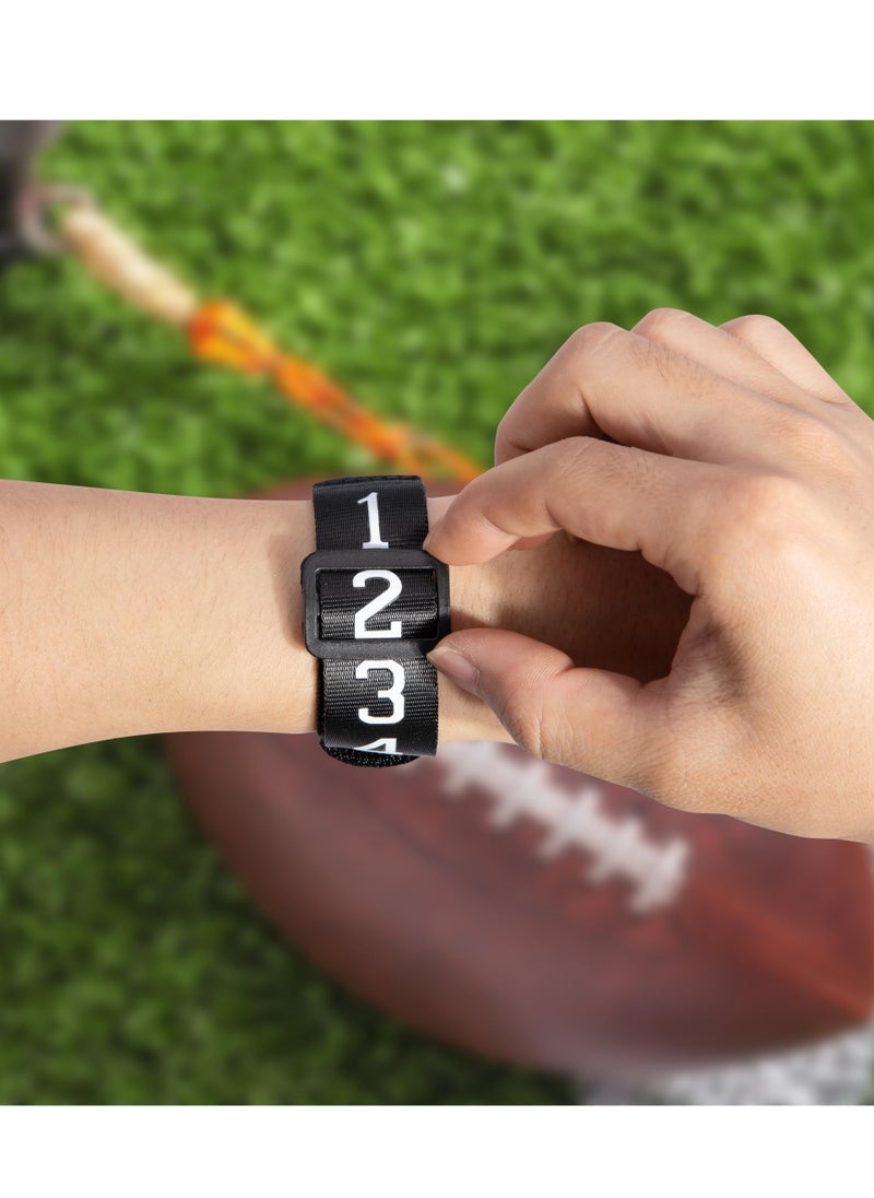 KASTWAVE - Football Referee Gear, Football Yard Markers, Nylon Football Numbered Wrist Down Indicator-Professional Football Referee, for Head Linesman Umpire Equipment, Black 5 Pack - Image 1