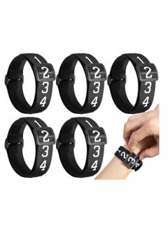 Football Referee Gear, Football Yard Markers, Nylon Football Numbered Wrist Down Indicator-Professional Football Referee, for Head Linesman Umpire Equipment, Black 5 Pack