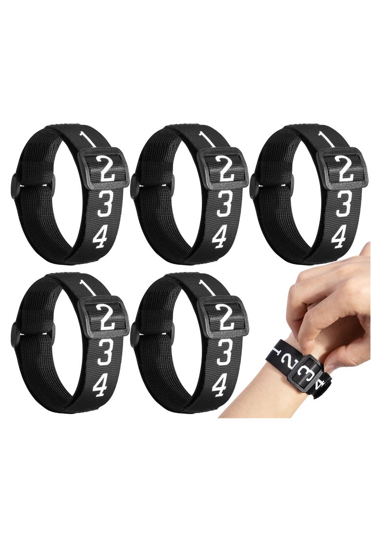 KASTWAVE - Football Referee Gear, Football Yard Markers, Nylon Football Numbered Wrist Down Indicator-Professional Football Referee, for Head Linesman Umpire Equipment, Black 5 Pack - Image 1
