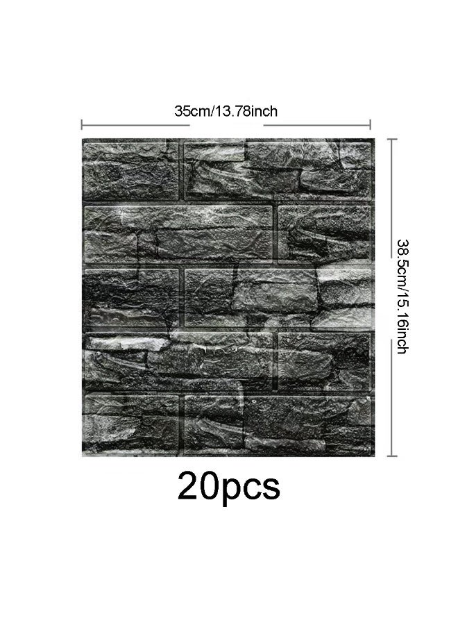 20pcs Art Simulation Wall Tile Wall Sticker, Self-Adhesive Foam Brick Wallpaper, Can Be Combined Freely, Suitable For Bedroom, Bathroom And Kitchen - Image 2