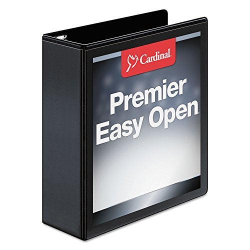 Cardinal 3 Ring Binder, Binders for School and Office, Durable 3 Inch Premier Easy Open Binder, ONE-Touch Slant-D Rings, 650-Sheet Capacity, ClearVue Cover, PVC-Free, Black (10331) - Image 4