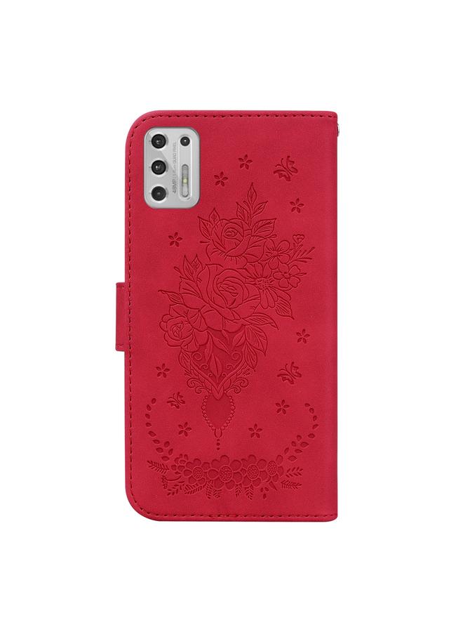 S-TOP Case For Motorola Moto G Stylus 2021 Butterfly Rose Embossed Leather Phone Case - Image 3