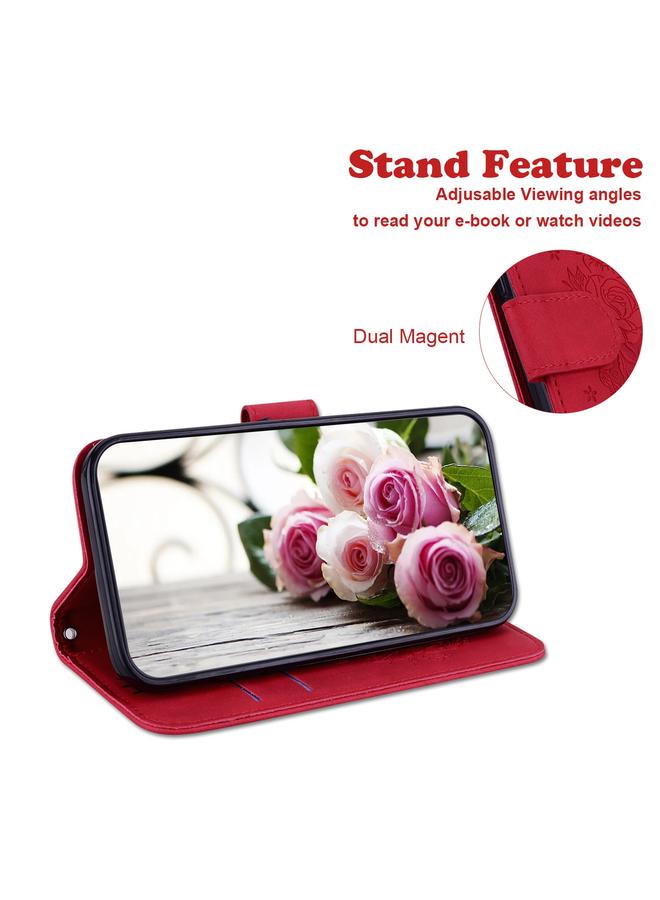 S-TOP Case For Motorola Moto G Stylus 2021 Butterfly Rose Embossed Leather Phone Case - Image 5
