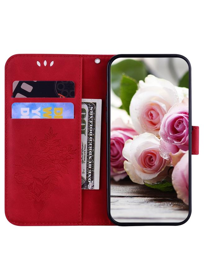 S-TOP Case For Motorola Moto G Stylus 2021 Butterfly Rose Embossed Leather Phone Case - Image 4