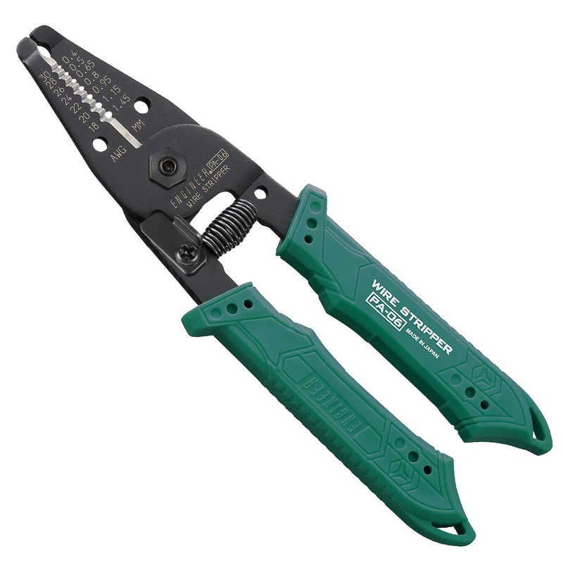 ENGINEER PA06 Precision Wire Stripper for Thin Wires AWG30 AWG18 Made in Japan Professional Grade Sharp Carbon Steel Jaws and AntiSlip Grip with SpringLoaded Handles - Image 2