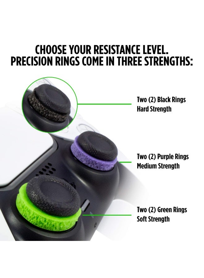 Precision Rings | Aim Assist Motion Control for PS4, PS5, Xbox One, XBX, Switch Pro & Scuf Controller (Black/Purple/Green) - Image 3