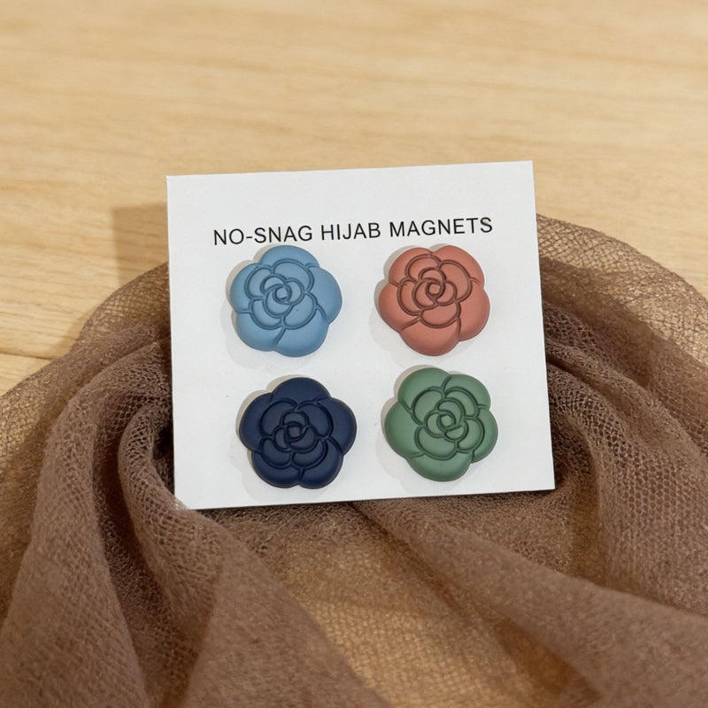 eManco Magnetic Camellia Brooch Scarf Clip Shawl Pin Anti-Slip Fixing Clasp for Women and Men，Magnetic Hijab Clip，luxury fashion jewelry, minimalist jewelry， - Image 1