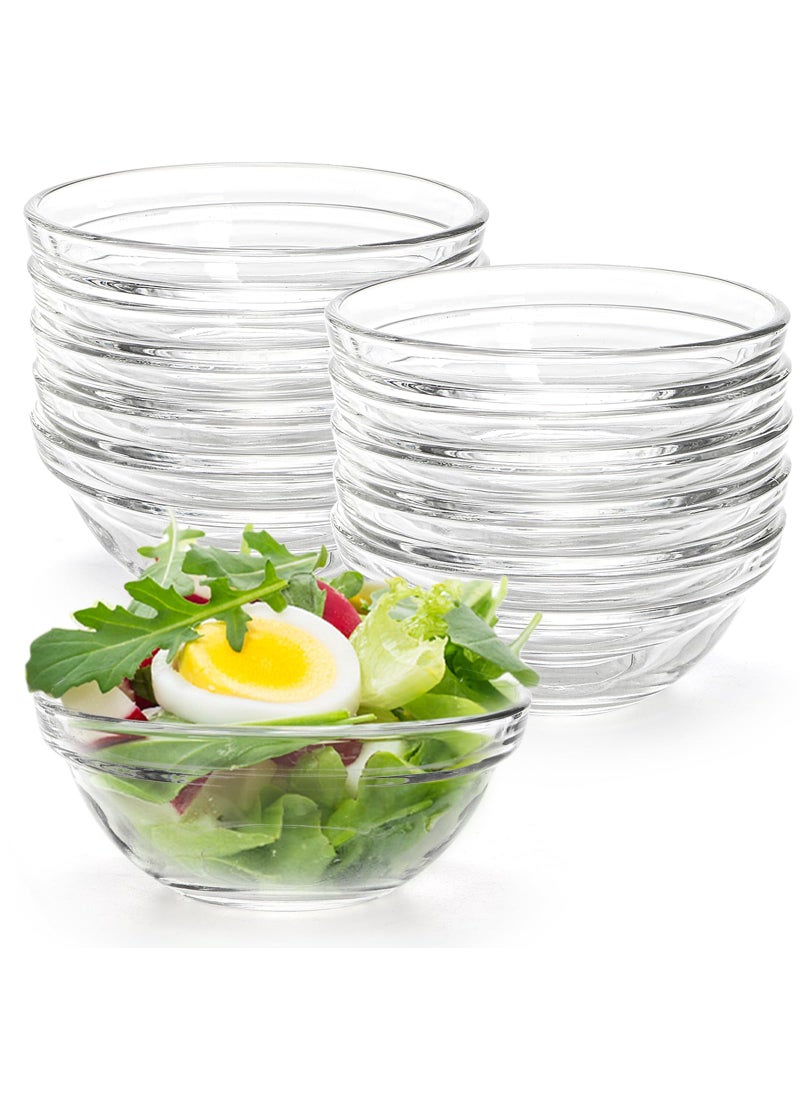 Lawei Lawei 12 Pack 35 Inch Small Glass Dipping Bowls 5oz Mini Dipping Sauce Bowls Dishes Prep Serving Bowls Pinch Bowls Condiment Containers for Dessert Dips Candy Kitchen Party Dishwasher Safe 