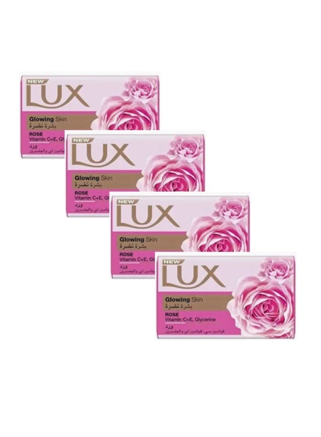 Lux Soap (Glowing Skin) With Rose Viamin C+E, Glycerine 170g X 4Pcs - Image 2