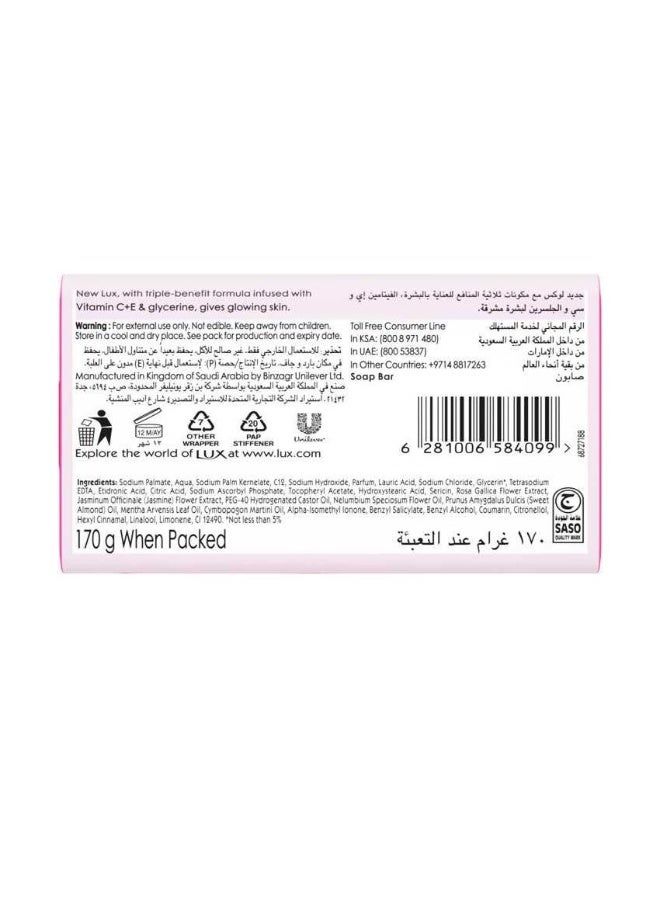 Lux Soap (Glowing Skin) With Rose Viamin C+E, Glycerine 170g X 4Pcs - Image 5