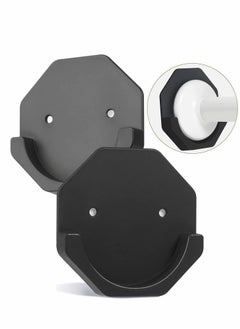 Y&D Shower Curtain Rod Holder 2PCS Adhesive Wall Mount for Wall/Bathroom No Drilling Stick On Black (Shower Not Included)  - Image 1