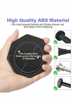 Y&D Shower Curtain Rod Holder 2PCS Adhesive Wall Mount for Wall/Bathroom No Drilling Stick On Black (Shower Not Included)  - Image 4