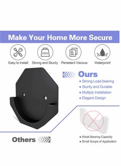 Y&D Shower Curtain Rod Holder 2PCS Adhesive Wall Mount for Wall/Bathroom No Drilling Stick On Black (Shower Not Included)  - Image 3