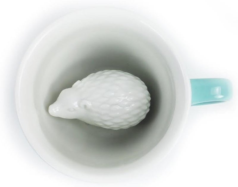 Creature Cups HEDGEHOG Ceramic Cup 11 Ounce Aqua Green  Hidden 3D Animal Inside Emerges As You Drink  Holiday and Birthday Drinkware Gift for Coffee  Tea Lovers - Image 2