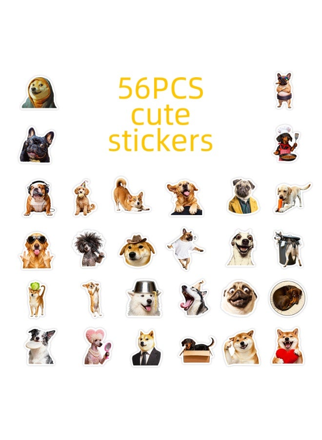 50 PCS Funny Dog Stickers Cute Animal Sticker for Journaling Laptop Scrapbook Water Bottles Guitar Suitcase Phone Snowboard Waterproof Vinyl Gifts for Women Girl Kids Adult Teens - Image 3