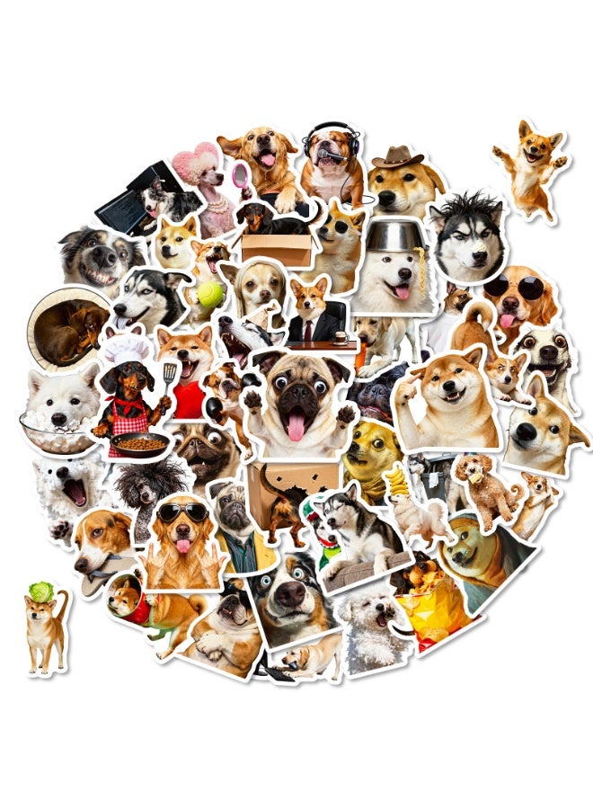 50 PCS Funny Dog Stickers Cute Animal Sticker for Journaling Laptop Scrapbook Water Bottles Guitar Suitcase Phone Snowboard Waterproof Vinyl Gifts for Women Girl Kids Adult Teens - Image 1