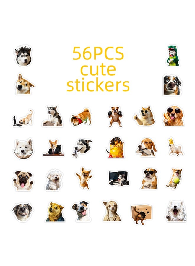 50 PCS Funny Dog Stickers Cute Animal Sticker for Journaling Laptop Scrapbook Water Bottles Guitar Suitcase Phone Snowboard Waterproof Vinyl Gifts for Women Girl Kids Adult Teens - Image 2