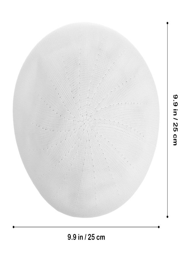 PACKOVE Summer Beret Hat Straw Beret Hats Women Spring Summer Artist Painter Visor Sun for Women White - Image 2