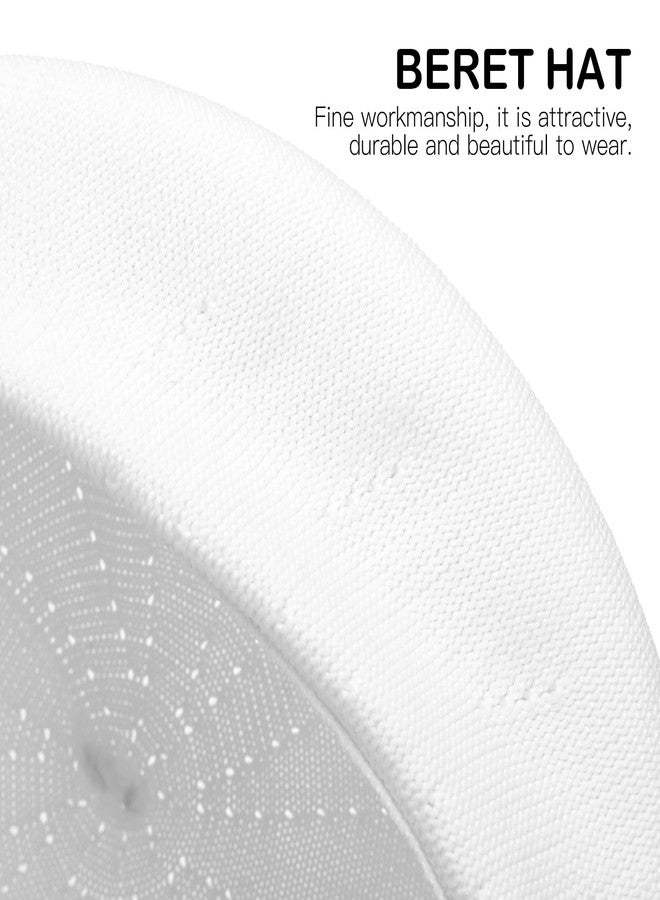 PACKOVE Summer Beret Hat Straw Beret Hats Women Spring Summer Artist Painter Visor Sun for Women White - Image 3