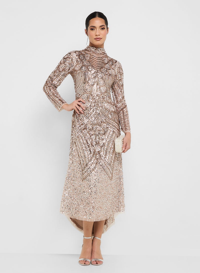 Amelia Rose Embellished Midi Dress - Image 4
