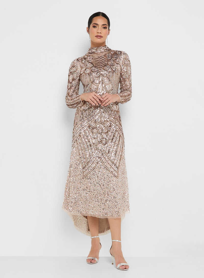 Amelia Rose Embellished Midi Dress - Image 1