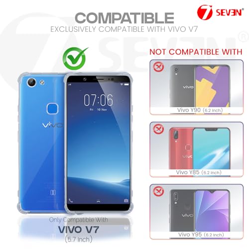 7-Seven 7SEVEN® Back Cover for VIVO V7 Transparent Mobile Back Case Shock Proof Design Camera Edges Protection Crystal Clear Phone Case Silicon Soft TPU and Flexible Bumper Phone Cover - Image 2