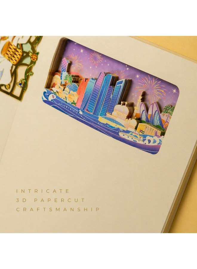 Abu Dhabi 3D Papercut Notebook (Night Edition) – UAE Souvenir Gift - Image 3