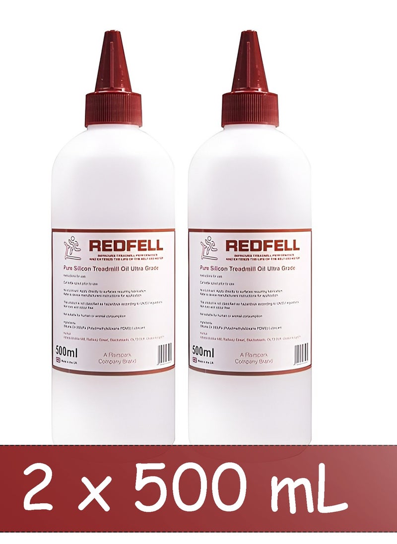 Redfell 100% Silicone Treadmill Oil Lubricant 2x500 ml Nozzle Include | Easy Aply  - Image 1