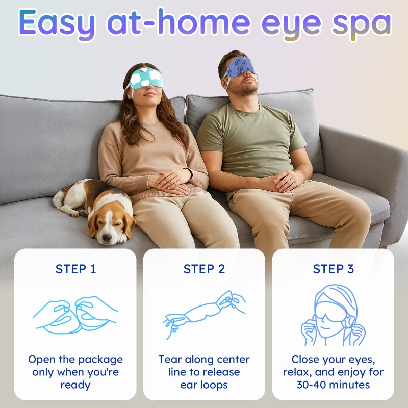 BLOOMORA 16 Pack Steam Eye Mask Variety Set Lavender Chamomile Jasmine and Unscented, Heated Eye Masks for Dry Eyes Puffiness and Relaxation, Self Heating Warm Compress for Sleep and Travel - Image 4