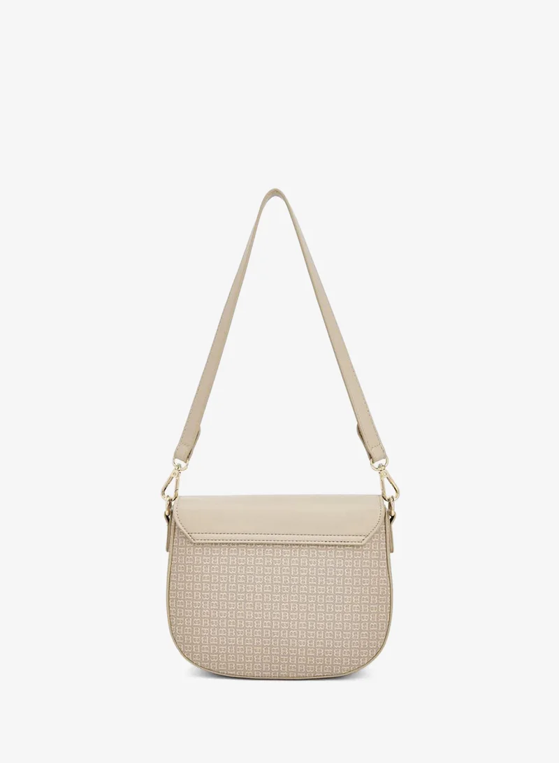 Flora Bella By Shoexpress TAUPE Flora Bella Monogram Shoulder Bag And Additional Shoulder Strap for Women | Best Price UAE