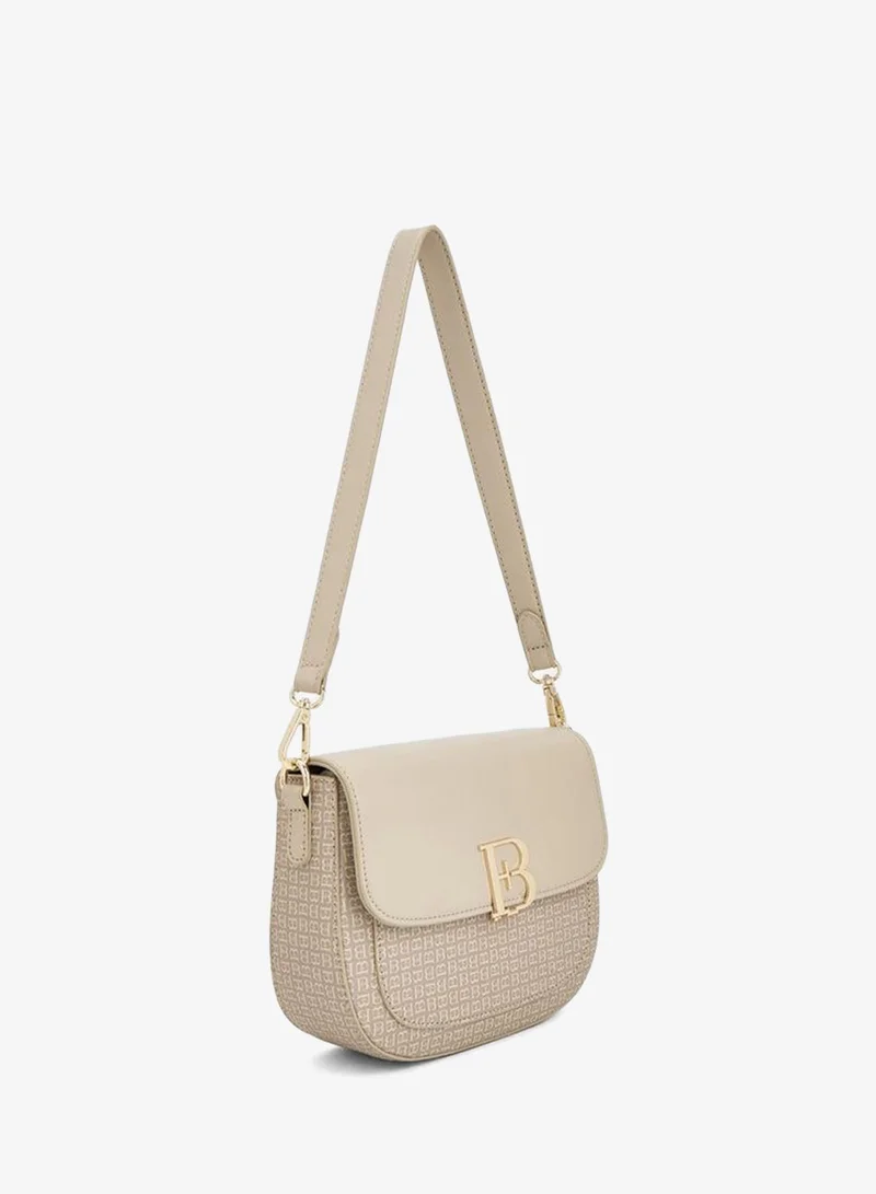 Flora Bella By Shoexpress TAUPE Flora Bella Monogram Shoulder Bag And Additional Shoulder Strap for Women | Best Price UAE
