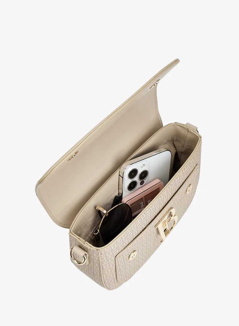 Flora Bella By Shoexpress TAUPE Flora Bella Monogram Shoulder Bag And Additional Shoulder Strap for Women | Best Price UAE