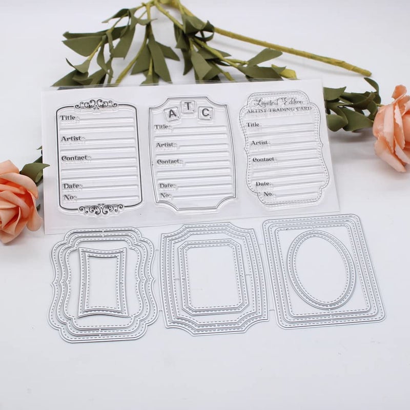 KSCRAFT ATC Cards Stamp and Metal Cutting Dies Stencils for DIY ScrapbookingPhoto Album Decorative Embossing DIY Paper Cards