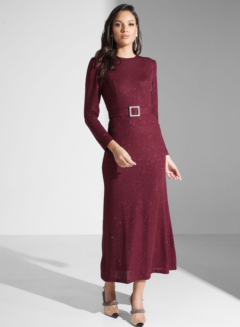 Khizana Belted Sparkle Dress - Image 4