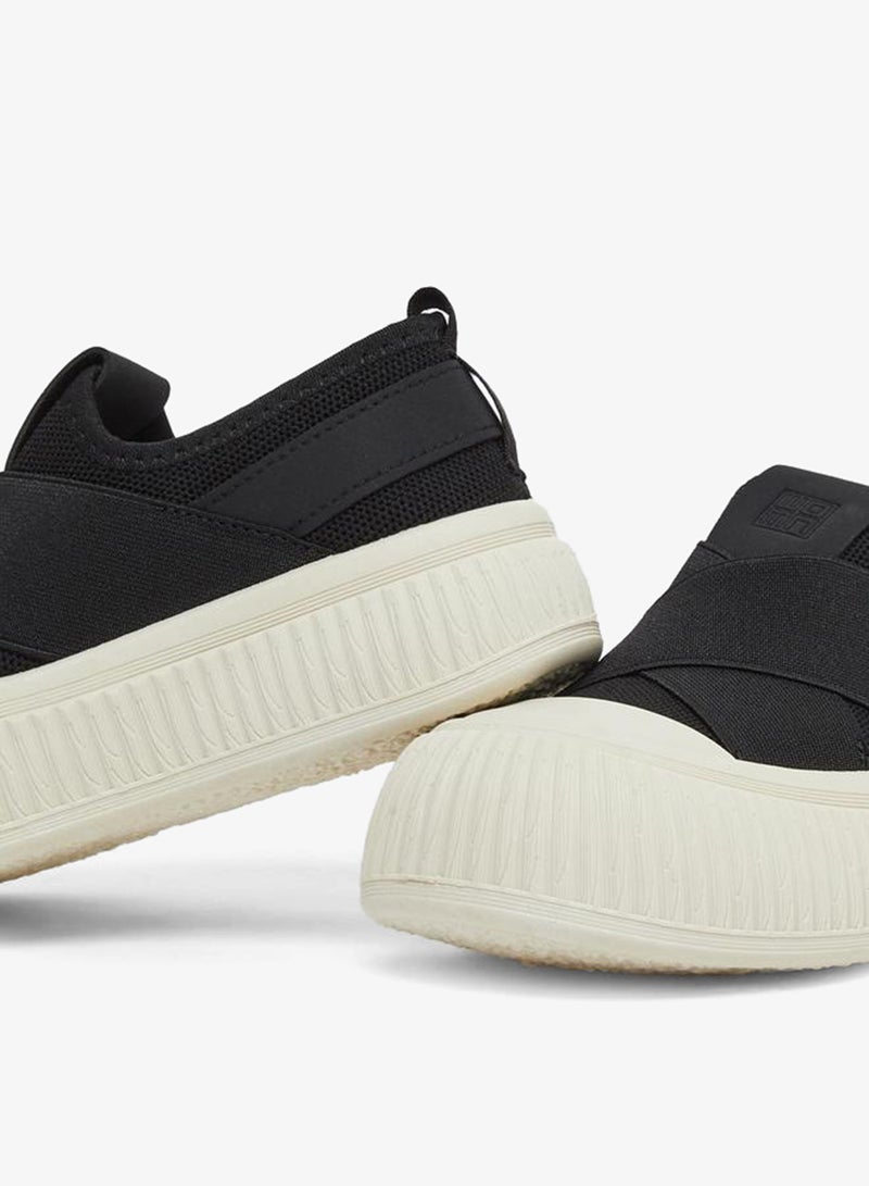 Take Two Boys Black Canvas Thick Sole Casual Shoes - Image 3