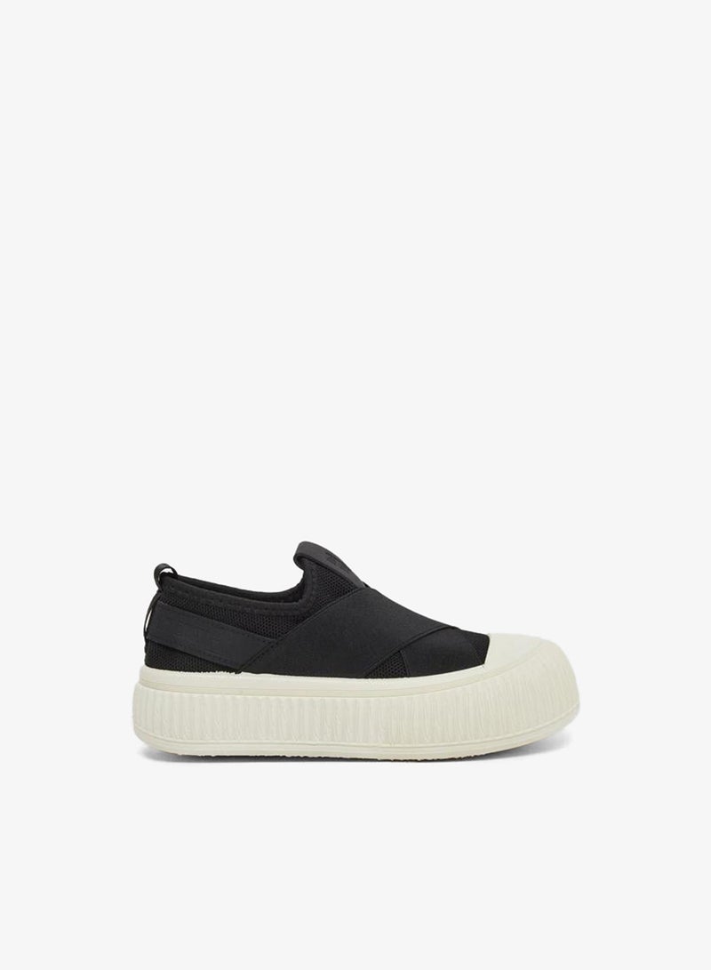 Take Two Boys Black Canvas Thick Sole Casual Shoes - Image 1