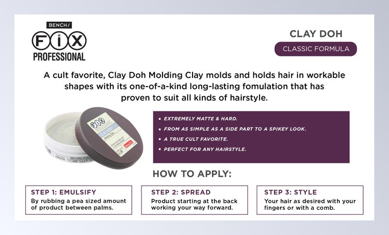 Bench Fix Hair Styling Products (Gray -Clay Doh (pack of 1)) - Image 3