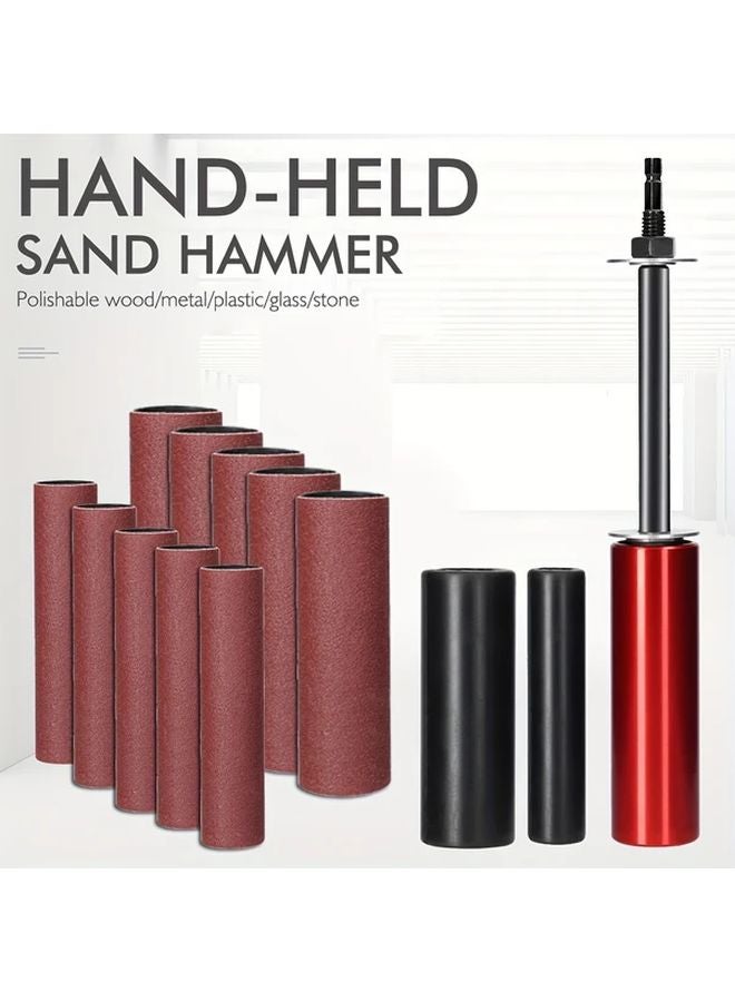 Red Aluminum Alloy Sanding Drum Set For Drill Press Angle Grinder Polishing Curved Surfaces - Image 3