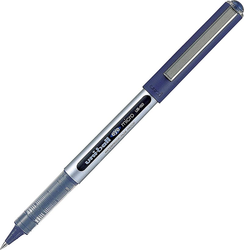 Uniball Uni-ball Eye Micro Ub-150 Gel Ink Pen - 0.5 mm - Pack of 6 (3 Black, 3 Blue) - Image 2