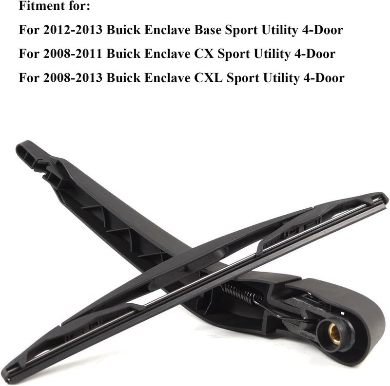 DUILEO Rear Windshield Wiper Arm with Blade Set for 2008-2013 Buick Enclave - Image 3