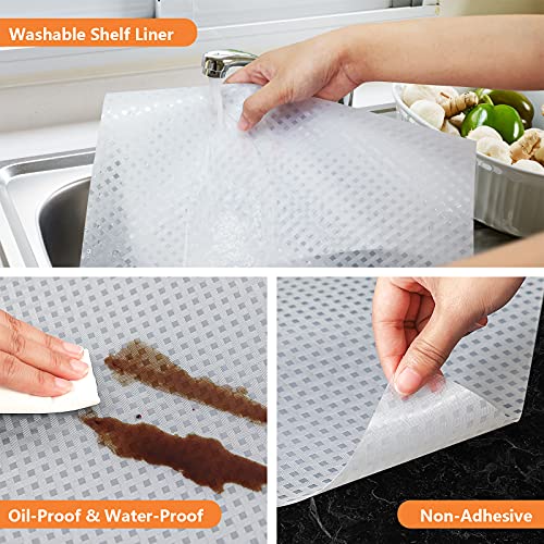 StaHom Shelf Liners for Kitchen Cabinets Refrigerator Liners Waterproof Kitchen Cupboard Liner Durable Plastic Drawer Mats EVA Material Non Adhesive Fridge Liner for Shelves - Clear 11.8 x 59 Inches - Image 4