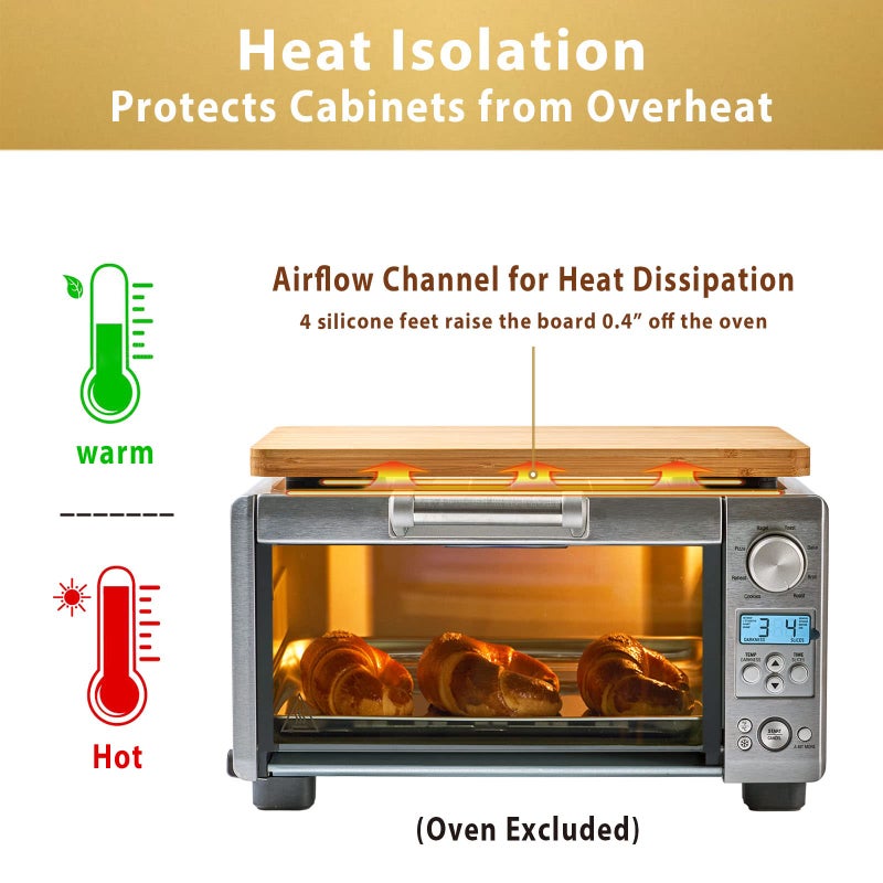 Umilife Cutting board Compatible with Breville BOV450XL Mini Smart Toaster Oven, Accessories for Countertop Oven, With Heat Resistant Non-Skid Silicone Feet, Creates Storage Space, Protects Cabinets Cupboard - Image 3