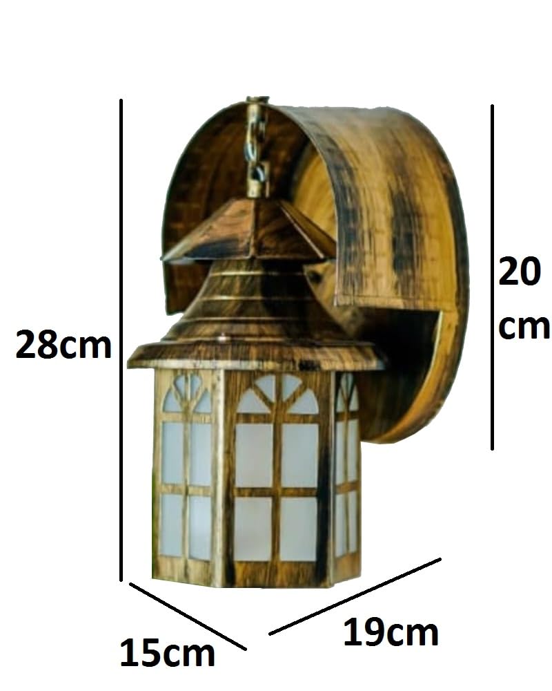 GreyWings Copper Antique Iron Wall Light for Home & Outdoor – Vintage Lantern Design, (Bulb is not Included) Decorative Sconce Lamp, Pack of 1 - Image 3