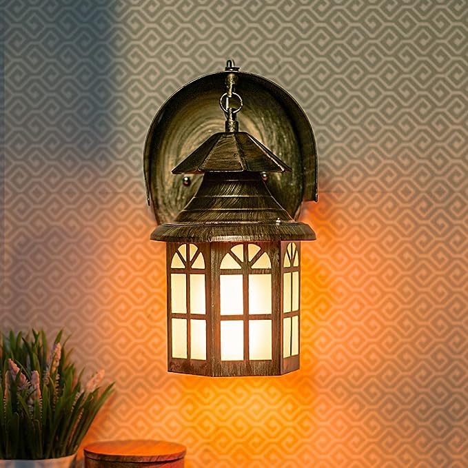 GreyWings Copper Antique Iron Wall Light for Home & Outdoor – Vintage Lantern Design, (Bulb is not Included) Decorative Sconce Lamp, Pack of 1 - Image 2