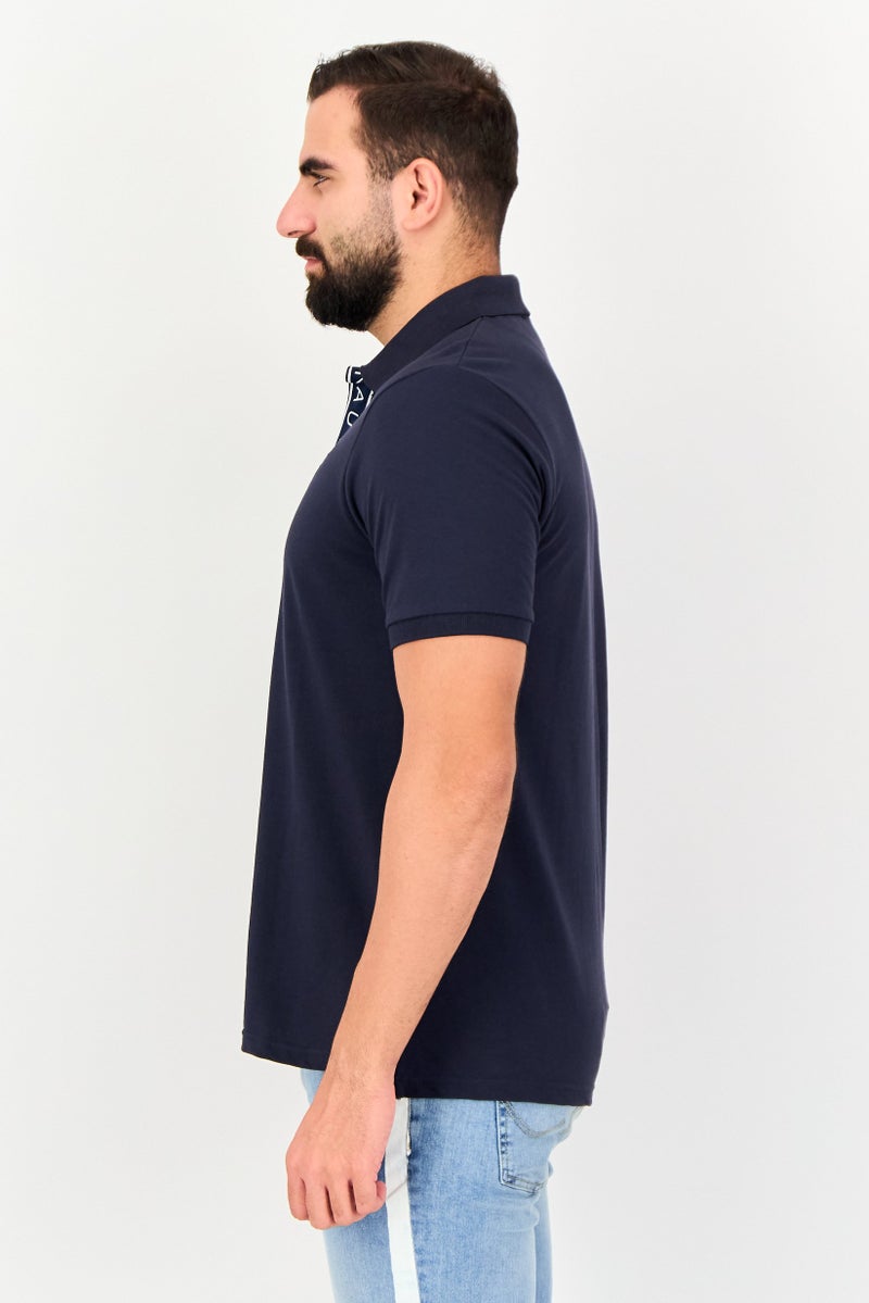 NAUTICA Men Regular Fit Embroidered Logo Short Sleeve Polo Shirt, Navy - Image 2