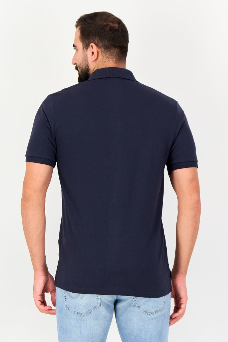 NAUTICA Men Regular Fit Embroidered Logo Short Sleeve Polo Shirt, Navy - Image 4