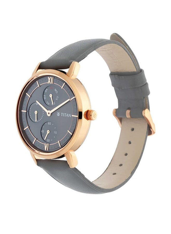 TITAN Workwear Watch With Grey Dial Leather Strap 2652Wl02  - Image 3