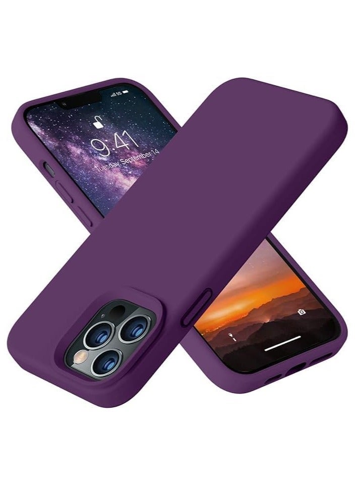 ACLIX Silicone Case Compatible with iPhone 16 Pro, Slim Liquid Silicone 3 Layer Soft Gel Rubber Shockproof, Protective Phone Case Cover with TPU Lining (Purple) - Image 1
